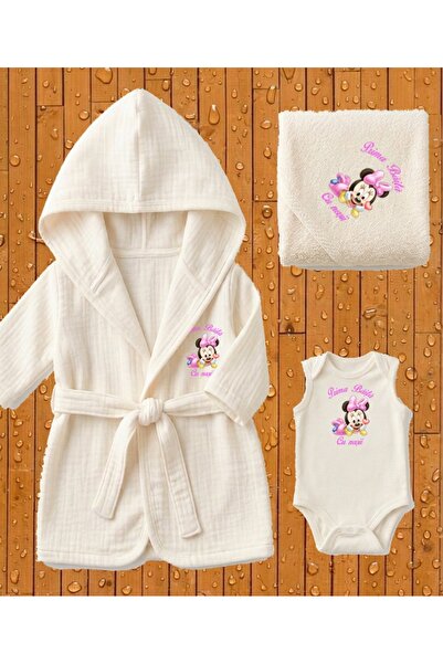HUGBEBE Set pentrtu Prima baita cu Nasii, 3 piese, body, prosop, halat, crem,...