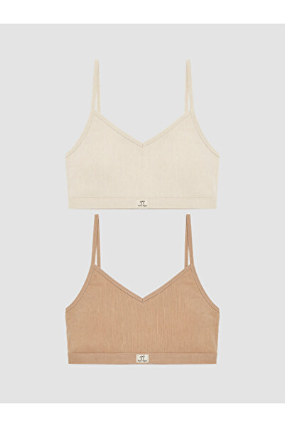 LC Waikiki Timeless Clothing & Timeless Choices V-Fitted Ribbed Girls' Bustie...