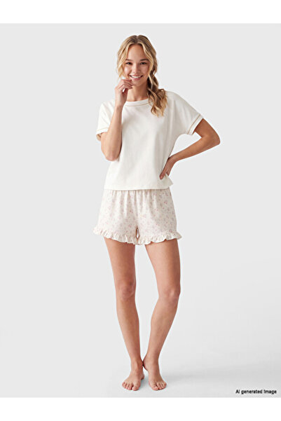 LC Waikiki Timeless Clothing & Timeless Choices Embroidered Ruffle Women's Sh...