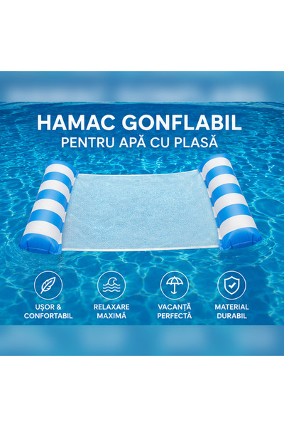 Generic Brand Inflatable water hammock with net, 120 x 70 cm, floating for po...