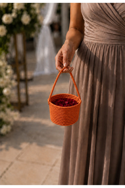 ÖRGÜM Wedding Basket Wedding Favor Basket Guest Candy Basket