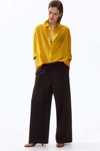 H&M Tie-belt paper bag trousers