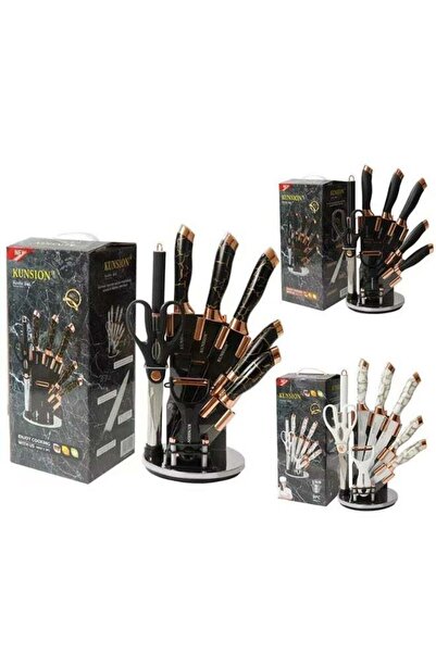 DubaiGallery KUNSION 9-Piece Professional Kitchen Knife Set with Stainless St...