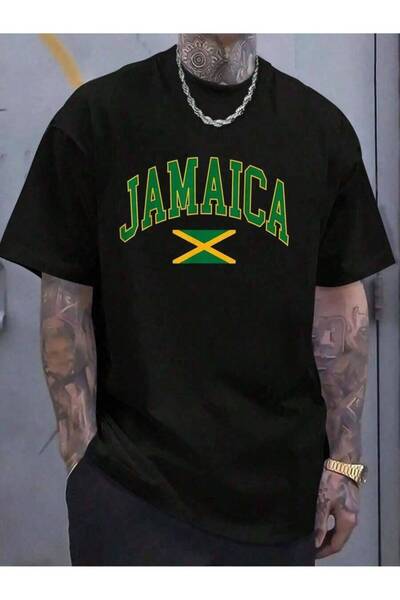 23ERVA % Cotton Jamaica Designs Jamaica-Shirt Women's Men's Graphic Tee Causa...