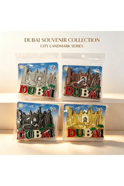 ARIANA Iconic Dubai Landmark Metal Souvenir Decor, Featuring Burj Al Arab, Metro Train, Ferris Wheel in 3D. Durable Alloy UAE Home Office Display, Great Tourist Travel Keepsake and Gift Choice.