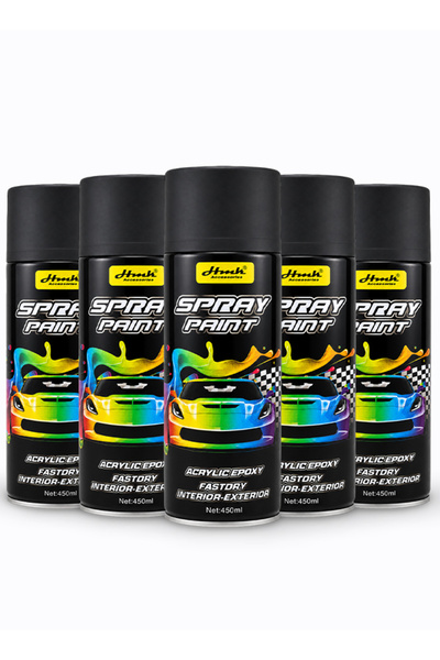 HMK Combo 5PCS H013 450 ml Matte Black Acrylic Epoxy Spray Paint, Fast Dry In...