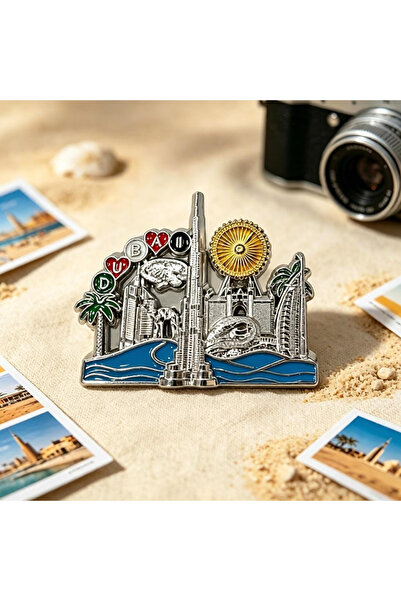 ARIANA Dubai UAE souvenir fridge magnet, durable metal enamel with Burj Khali...