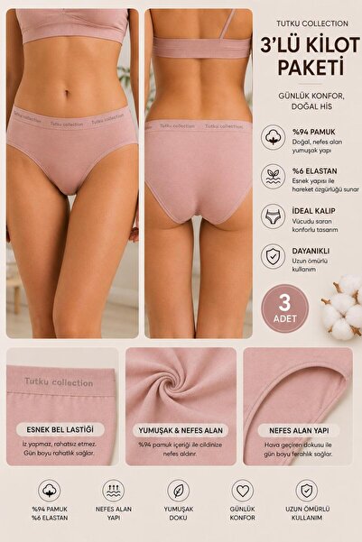 Tutku 3'lü Bikini Perla Külot
