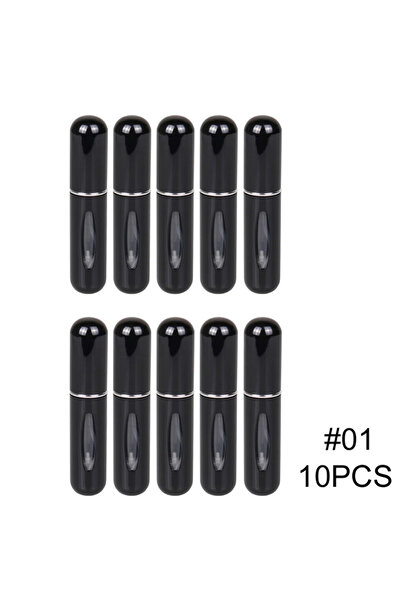Choice7 Metal 5ml Black 10pcs 5ml Portable Refillable Spray Bottle Plastic Li...