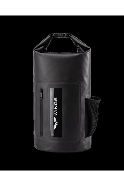 WINGS BRAND Sac etanș de 22L cu funcție de rucsac NEGRU