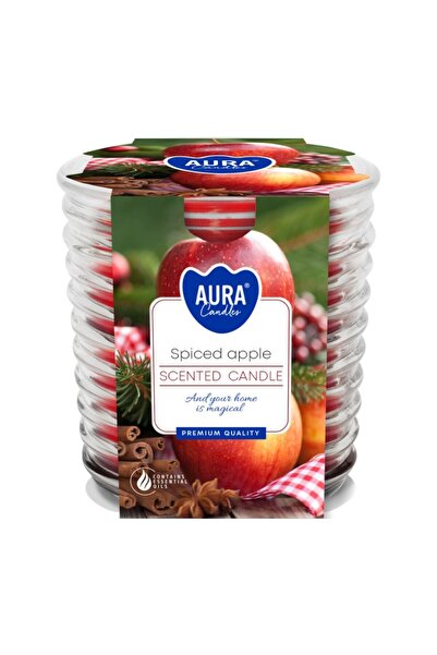 AURA Lumanare Parfumata in Pahar Spirala, Spiced Apple, Timp de Ardere 28 Ore,