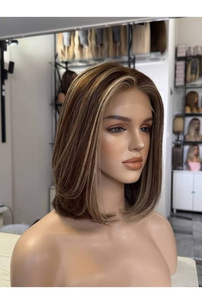 luxery beauty Natural Hair Wig, 12 Inch, 150 Density, Lace Front Roots