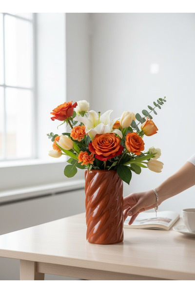 LALEZEN HOME Ceramic marshmallow vase