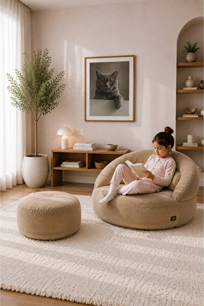 BED LİNE Bella Yıkanabilir Puf Koltuk Seti