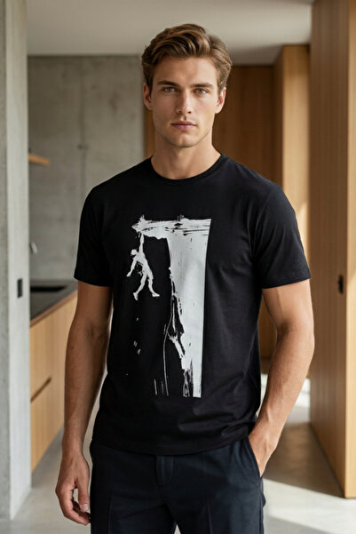 OEM Tricou bărbătesc cu imprimeu grafic modern, TG-85
