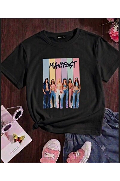 NOFLEN Black Stick Manifest Design Printed T-Shirt