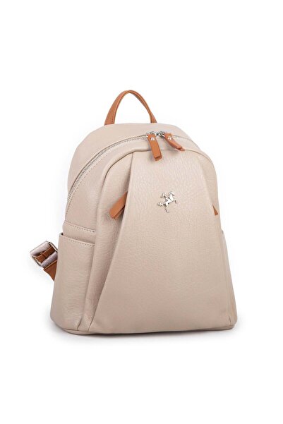 Nas Bag Rucsac de damă simplu și elegant, cu buzunare multiple, Sand Tan Vict...