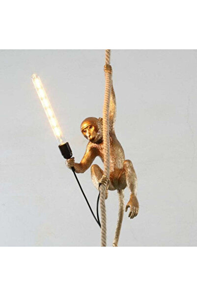 Generic Brand Hanging Monkey LED Pendant Light – Creative Rope Swing Decorati...