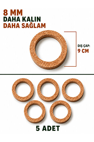 Buradadavar Hobi Ahşap 9 Cm Çap 5 Adet Ham Mdf, 8mm Kalınlık, 9 Cm Kasnak, Bo...