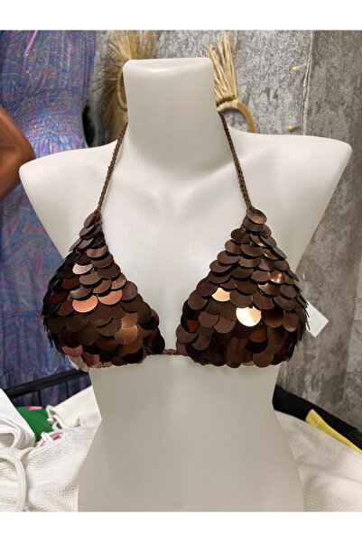 Genel Markalar Aroha butik el örgüsü pullu bikini üstü