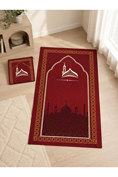 AKPİYYER Printed Patterned Pocket Prayer Mat, Dowry, Umrah, Mevlüt, Travel Pr...
