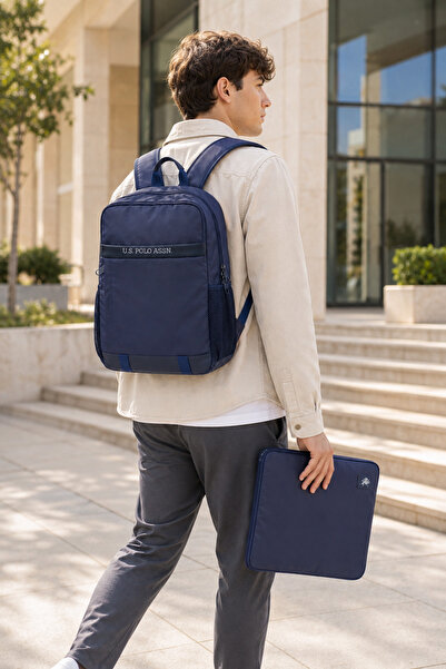 U.S. Polo Assn. School and Daily Use Backpack with Tablet Case, Set of 2 Plca...