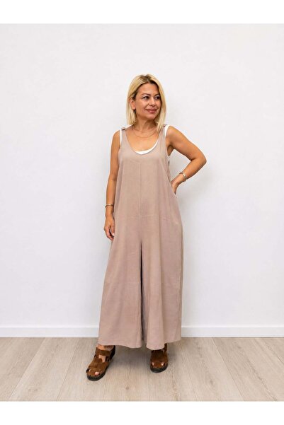 SİSTA MODA 680 U-Neck, Thick Straps, Wide Legs, Bohemian Jumpsuit