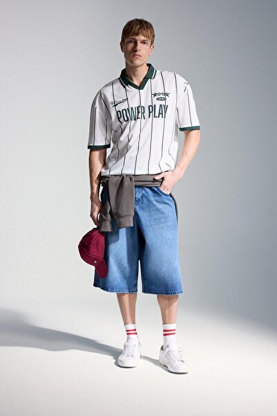 DeFacto Super Baggy Fit Wide Leg Jean Bermuda Shorts I5661Ax26Au