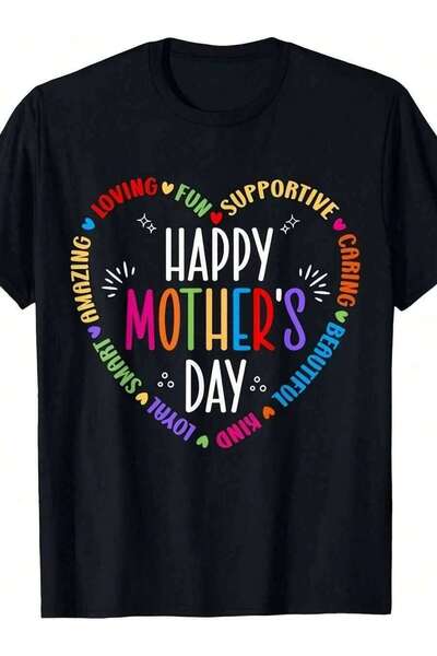 k222 Women Men (Mom, Grandma) Machine Washable Vibrant Heart-Shaped Print Wit...