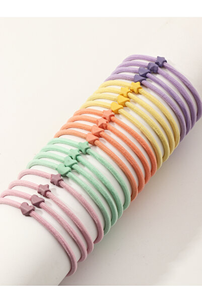 Take Two By Styli 20-Piece Color Block Star Hair Tie Set