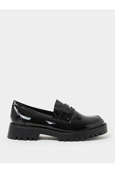 Styli Black Patent Chunky Loafers
