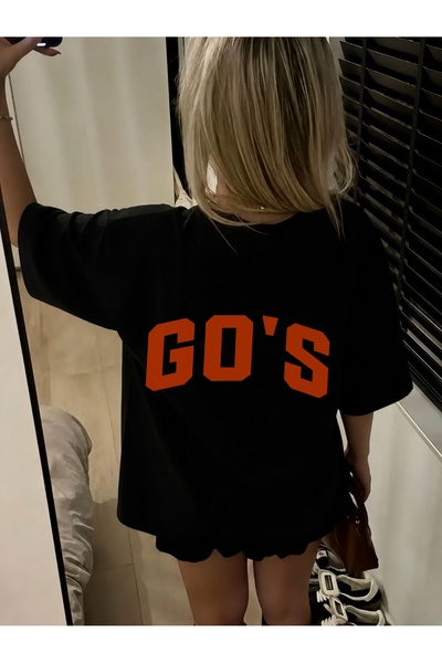 Generic Brand Orange GO'S Text Design,women's t-shirt,everyday essential,crew...