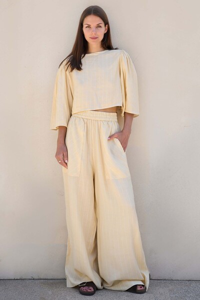 İKİKIZ Linen Blend Pocketed Trousers