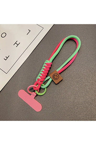Choice1 Rose Red British Style Contrast Color Braided Cotton Rope Phone Lanya...
