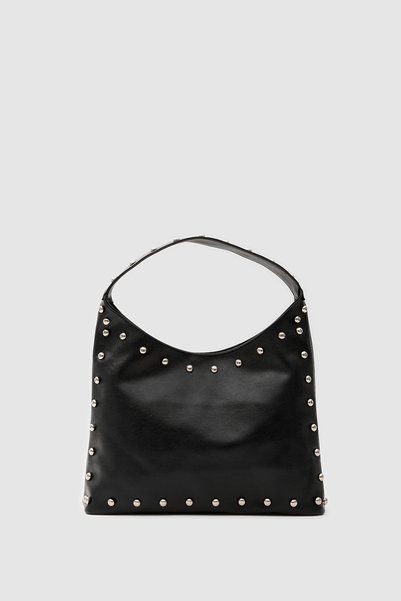 Lavora Bags حقيبة كتف نسائية كاجوال من كلارين بتفاصيل مرصعة باللون الأسود