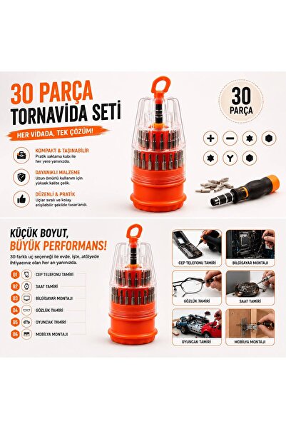 Genel Markalar Tornavida Seti 30 Parça Yumurta Tornavida Seti Telefon Tamir S...