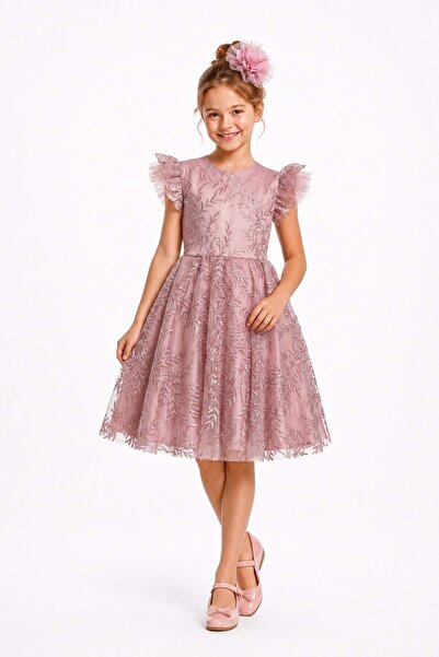 Mnk Baby&Kids Floare Girl's Evening Dress M00850 Dark Pink