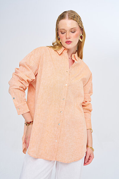 Orfeo Negro Women's Classic Collar Buttoned Solid Color Casual Shirt