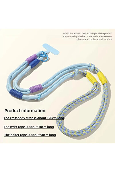 choice2 Blue 3 in 1 120cm Crossbody Mobile Phone Hanging Rope Neck Lanyard Wr...