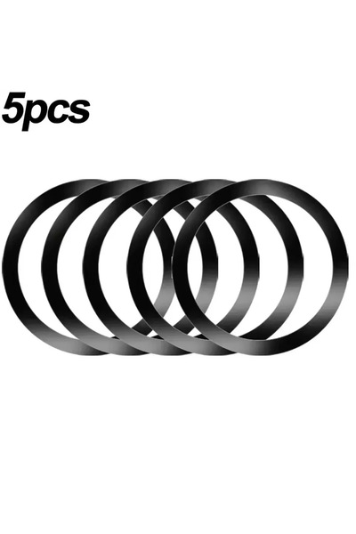 Choice13 Black-A 5Pcs Stainless Steel Universal Magnetic Metal Plate Ring For...