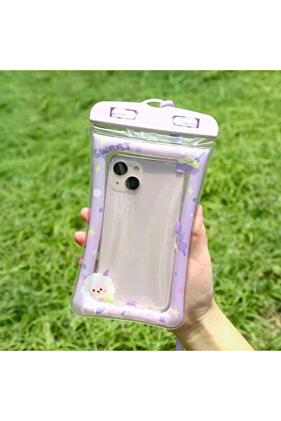 Choice PURPLE Waterproof Cartoon Phone Pouch Drift Diving Swimming Bag Underw...