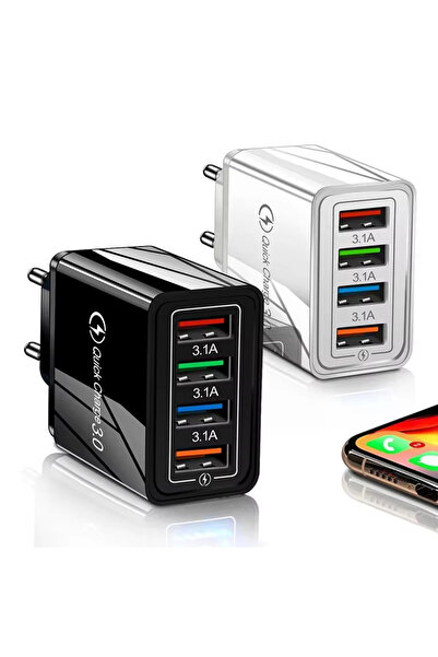 Choice3 EU Black Total 48W Multi-Port USB PD Wall Charger Adapter for iPhone ...