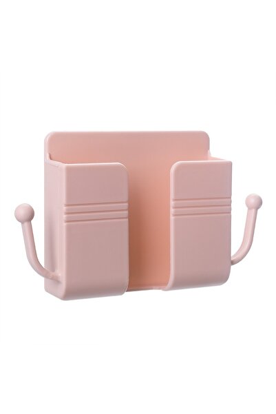 Choice3 pink 1PC Wall Mounted Storage Box, Phone Holder, Adhesive Bedside She...
