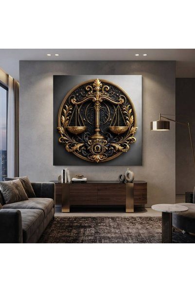 zeyrada Premium Özel Tasarım Modern Dekorasyon Kanvas Tablo Terazi Burcu ve A...