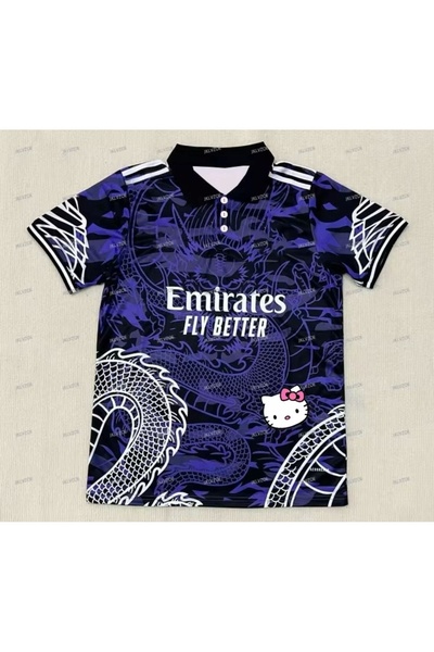 Touz Moda Kitty Madrid Dragon Jersey Siyah Düğmeli Yaka Forma