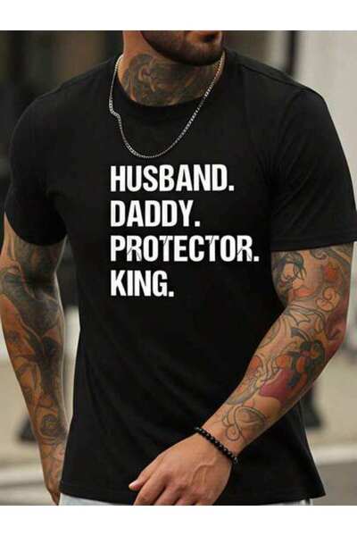 29CUN Men's Summer Outfits, Daddy Protector King Text Theme T-Shirts, Funny V...