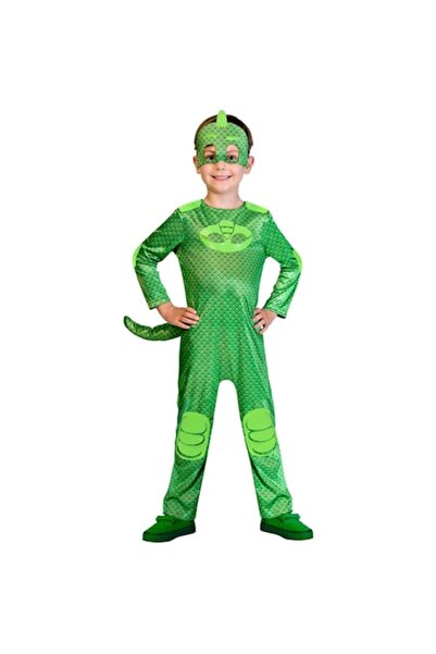 OEM Παιδική αποκριάτικη στολή, PJ Masks, Γκέκο, πράσινο, 7-8 ετών