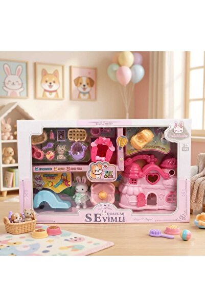Daily Bazaar Sevimli Dostlar Büyülü Hayat Tavşanlı ve Evcil Hayvanlı Oyun Set...