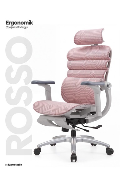 KARR OFFICE Rosso Ergonomik Çalışma Koltuğu - Pembe