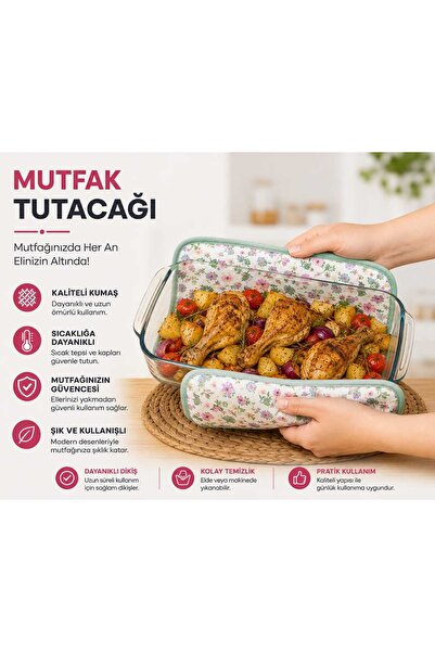 GOLDRİSE Double Pack Heat Resistant Oven Gloves (2 Pcs)